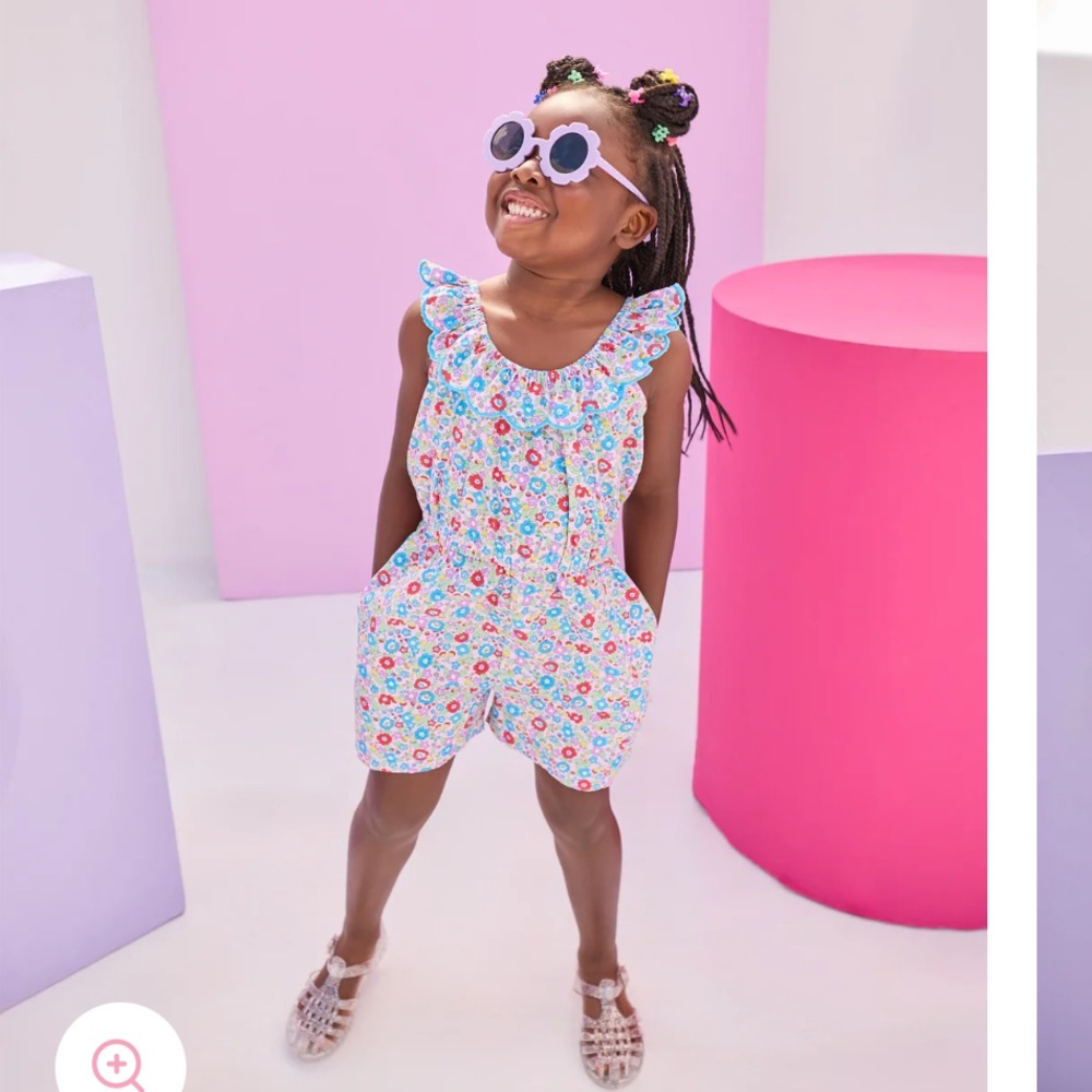 BISBY Floral Ruffle kids Sleeveless romper